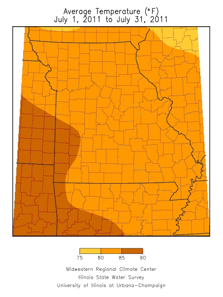 Average Temperature July 1, 2011 - July 31, 2011