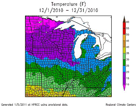 Temperature Dec. 1, 2010 - Dec. 31, 2010