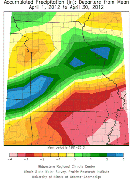 Total Precipitation Departure from Mean April 1, 2012 - April 30, 2012