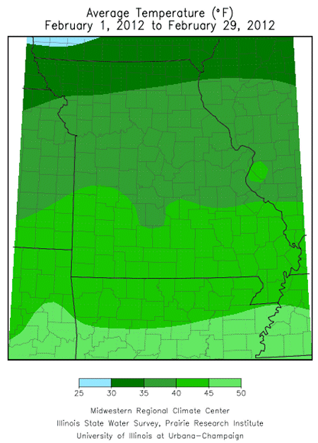 Average Temperature February 1, 2012 - February 29, 2012