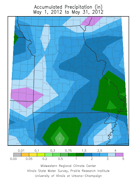 Accumulated Precipitation May 1, 2012 - May 31, 2012