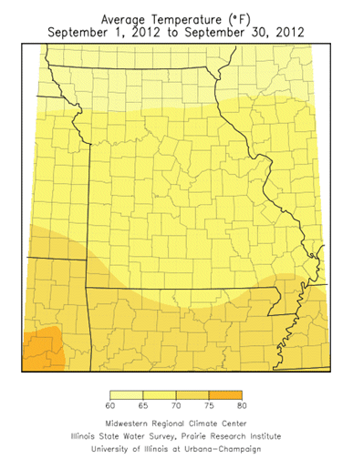 Average Temperature, September 2012