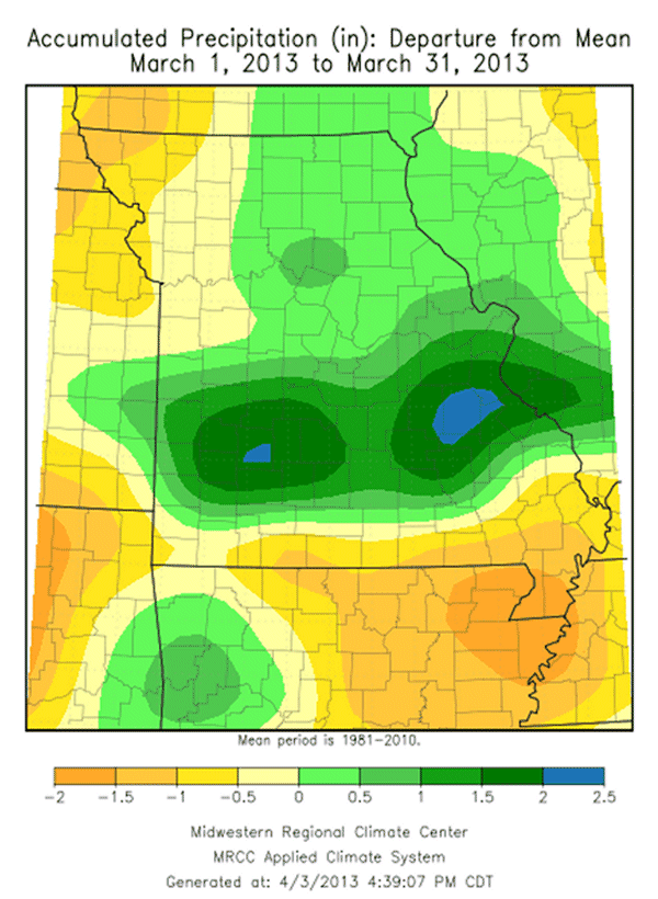 precipitation totals missouri