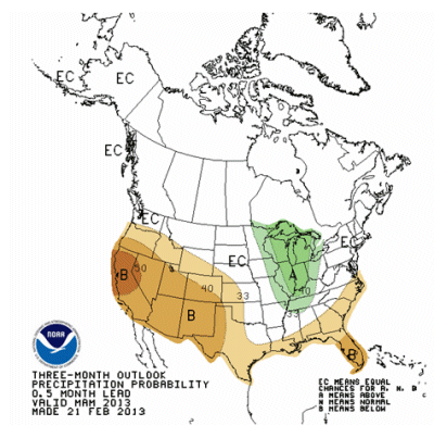 2013 Spring Precipitation Outlook, Mar-Apr-May