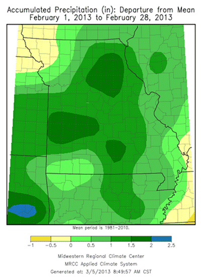 precipitation totals missouri