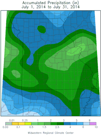 Accumulated Precipitation (in): July 1, 2014 to July 31, 2014
