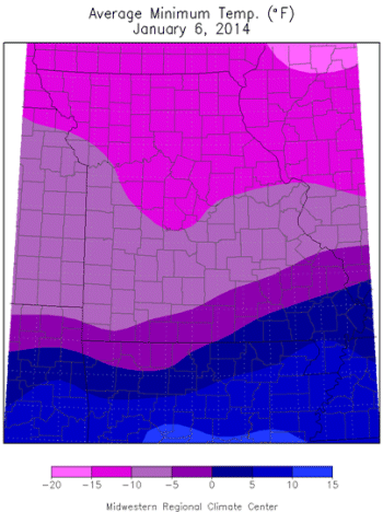 Average Minimum Temp. (°F) January 6, 2014