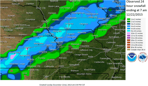 Winter Storm on Dec 20-21, 2013