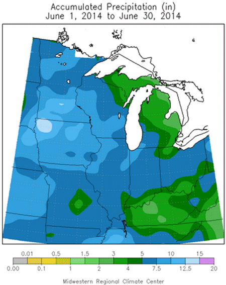 Accumulated Precipitation (in): June 1, 2014 to June 30, 2014