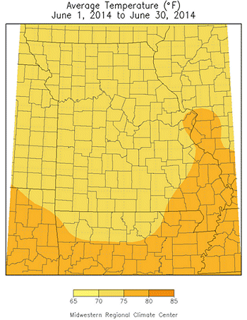 Average Temperature (°F): Jun 1, 2014 to June 30, 2014