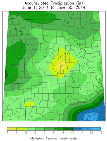 Accumulated Precipitation (in): June 1, 2014 to June 30, 2014