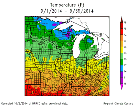 Temperature (°F): 9/1/2014 - 9/30/2014