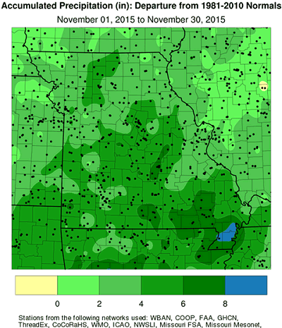Accumulated Precipitation (in): Departure from 1981-2010 Normals November 1, 2015 to November 30, 2015