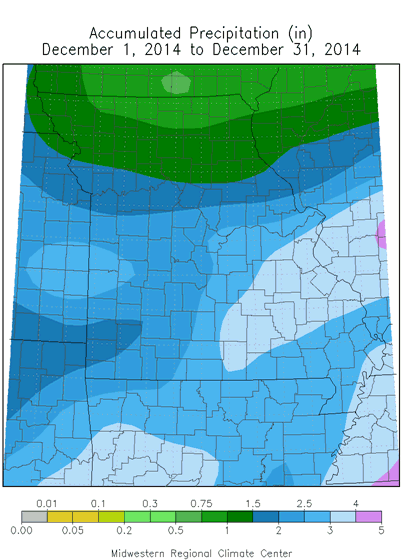 Accumulated Precipitation (in): December 1, 2014 - December 31, 2014