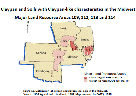 Claypan and Soils with Claypan-like characteristics in the Midwest