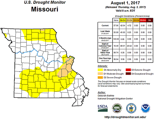 U.S. Drought Monitor Missouri