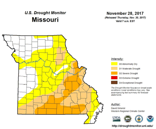 US Drought Monitor, Missouri