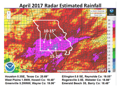 April 2017 Radar Estimated Rainfall