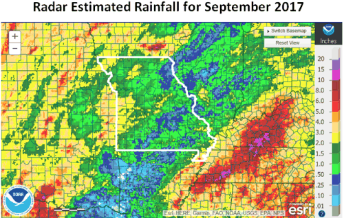 Radar Estimated Rainfall for September 2017