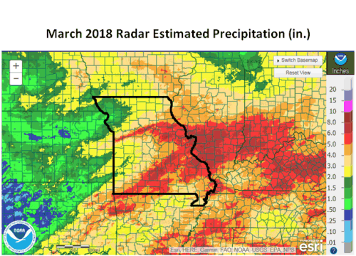 March 2018 Radar Estimated Precipitation (in.)