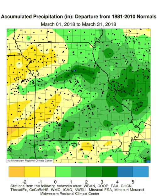 Accumulated Precipitation Departure, Missouri