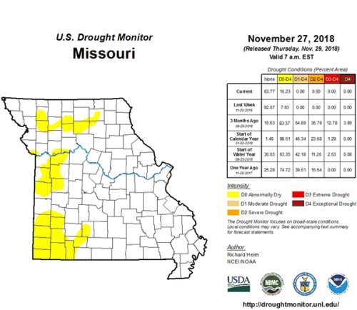 U.S. Drought Monitor Missouri