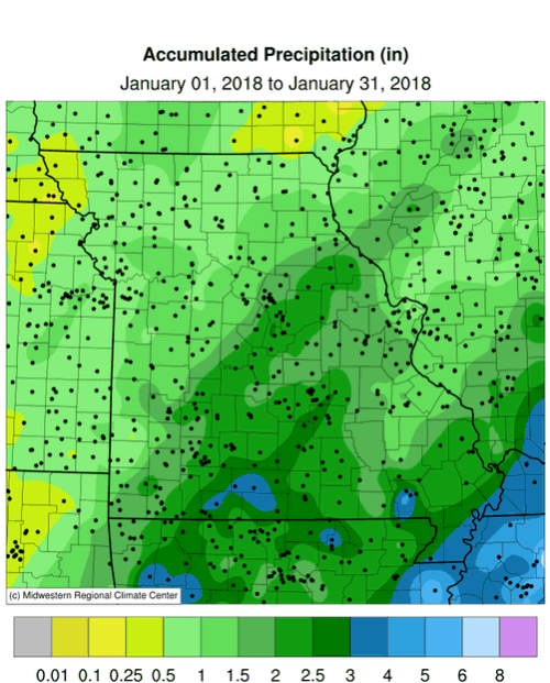 Accumulated Precip, Missouri