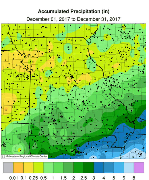 Accumulated Precip, Missouri