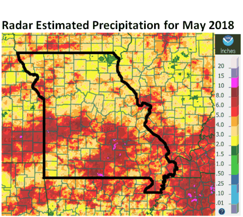 Radar Estimated Precipitation for May 2018