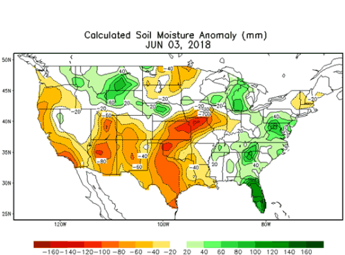 Calculated Soil Moisture Anomaly (mm) Jun 3, 2018