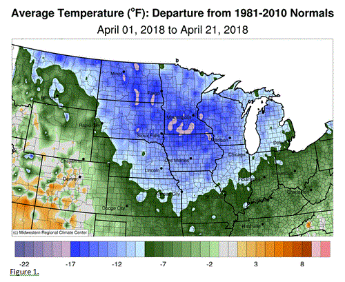 Average Temperature (�F): Departure from 1981-2010 Normals (