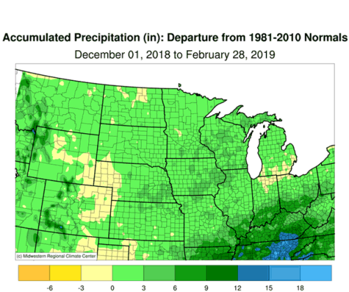 Accumulated Precipitation (in): Departure from 1981-2010 Normals