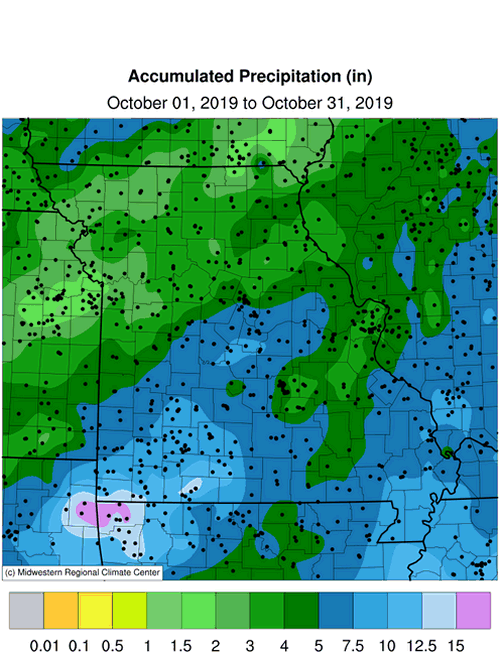 Missouri Accumulated September 2019 Precipitation