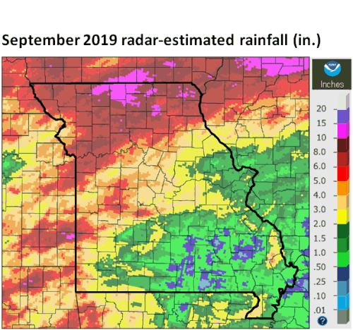 September 2019 Radar-Estimated Rainfall