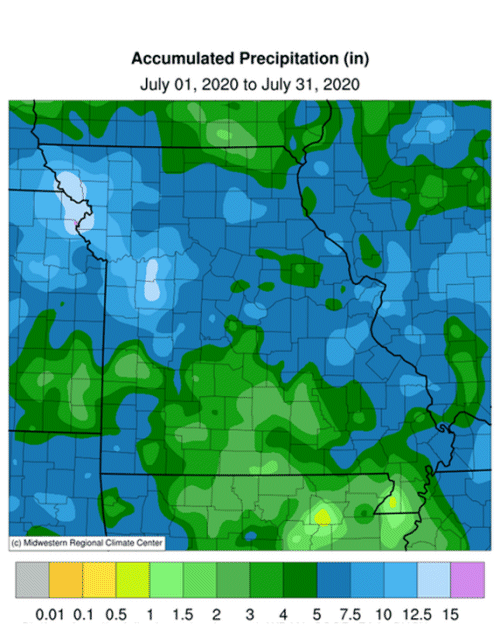 Accumulated Precip (in): Jul 01, 2020 to Jul 31, 2020