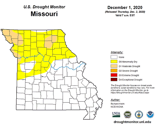 U.S. Drought Monitor Missouri December 1, 2020