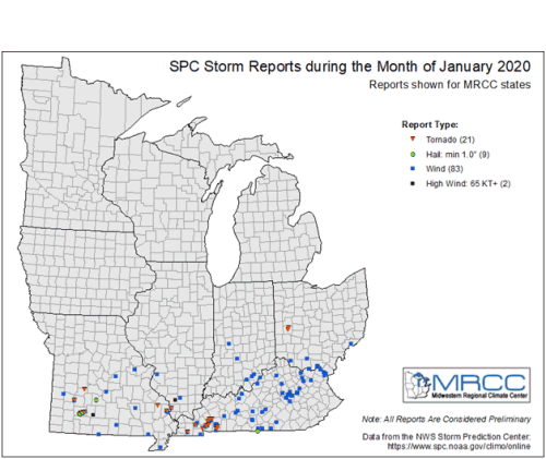 SPC Storm Reports Jan 2020