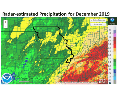 Radar Estimated Precip for December 2019