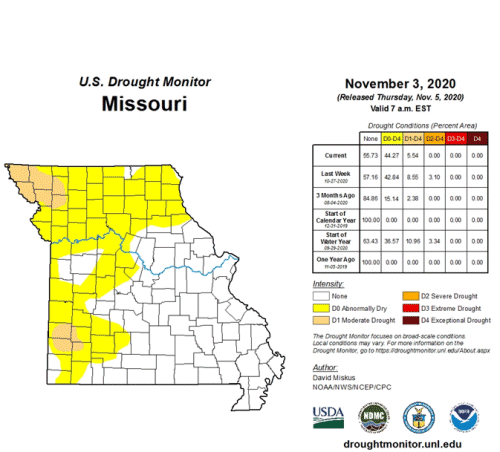 Drought Monitor Missouri November 3, 2020