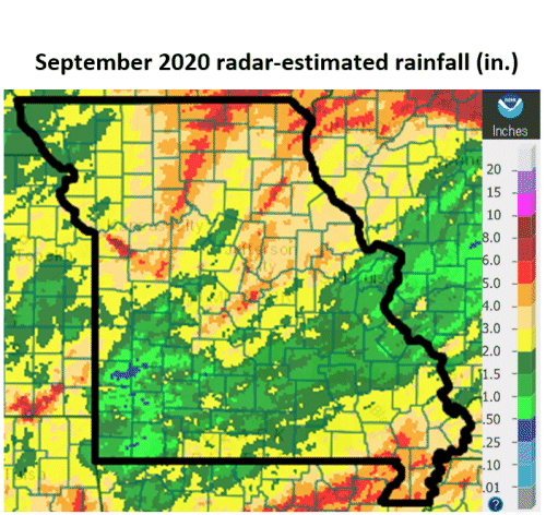 September 2020 Radar Estimated Rainfall