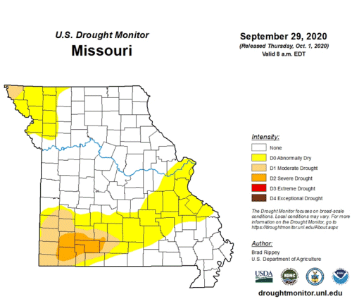 Drought Monitor Missouri September 29, 2020