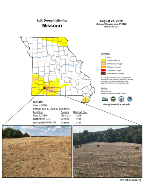 Drought Monitor Missouri August 25, 2020