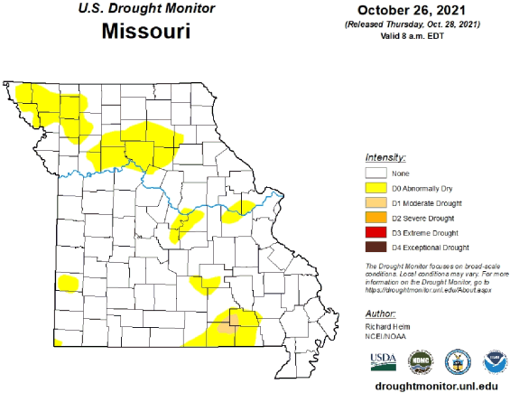 U.S. Drought Monitor - Missouri - October 2021