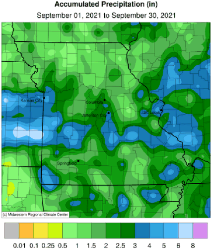 Accumulated Precipitation (in) September 01, 2021 to September 30, 2021