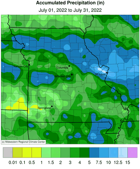 Accumulated Precipitation (in) July 01, 2022 to July 31, 2022