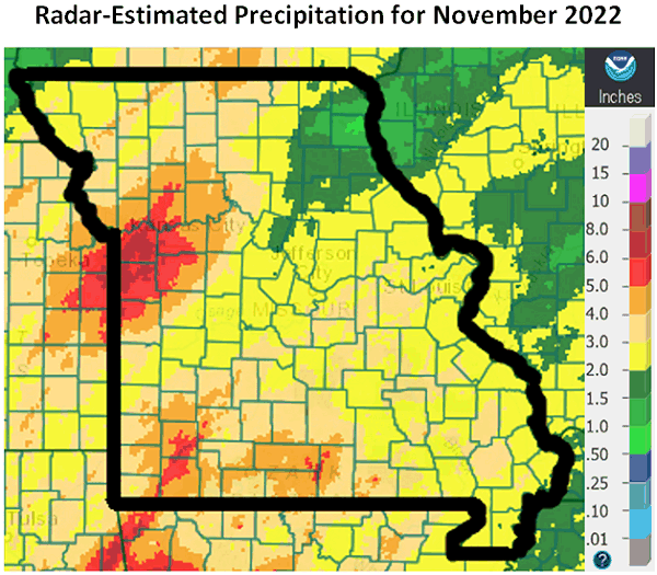 Radar-Estimated Precip. (in.) for November 2022