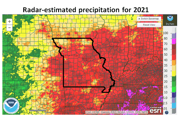 Radar-Estimated Precipitation for 2021