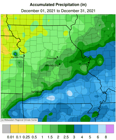 Accumulated Precipitation (in) December 01, 2021 to December 31, 2021