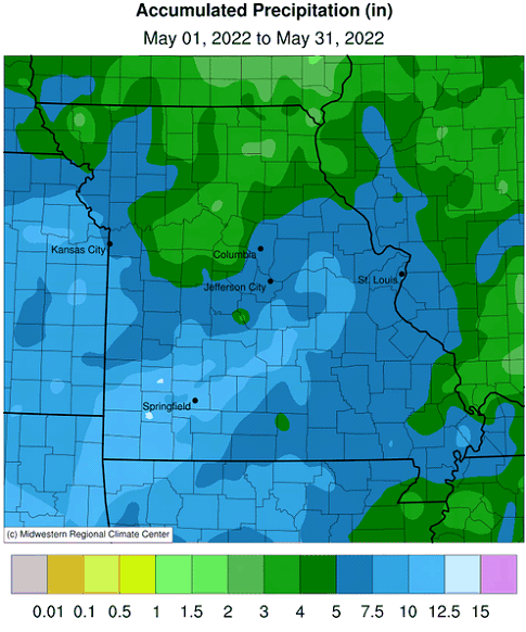 Accumulated Precipitation (in) May 01, 2022 to May 31, 2022