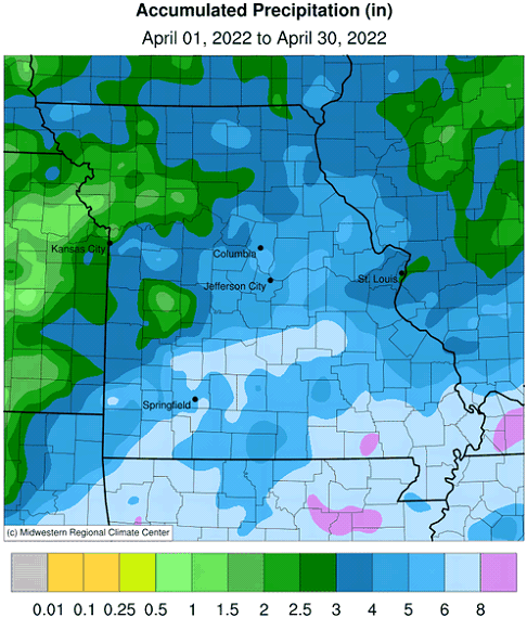 Accumulated Precipitation (in) April 01, 2022 to April 30, 2022